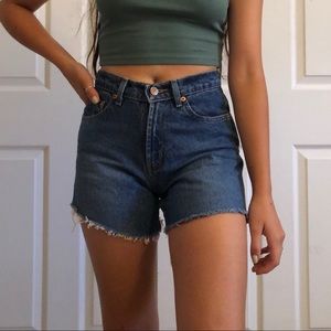 High waisted elle menno denim shorts